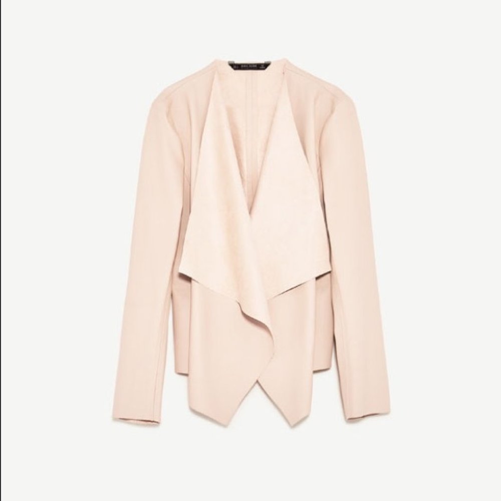 Zara Blush Pink Faux Leather Jacket - Picture 2 of 6